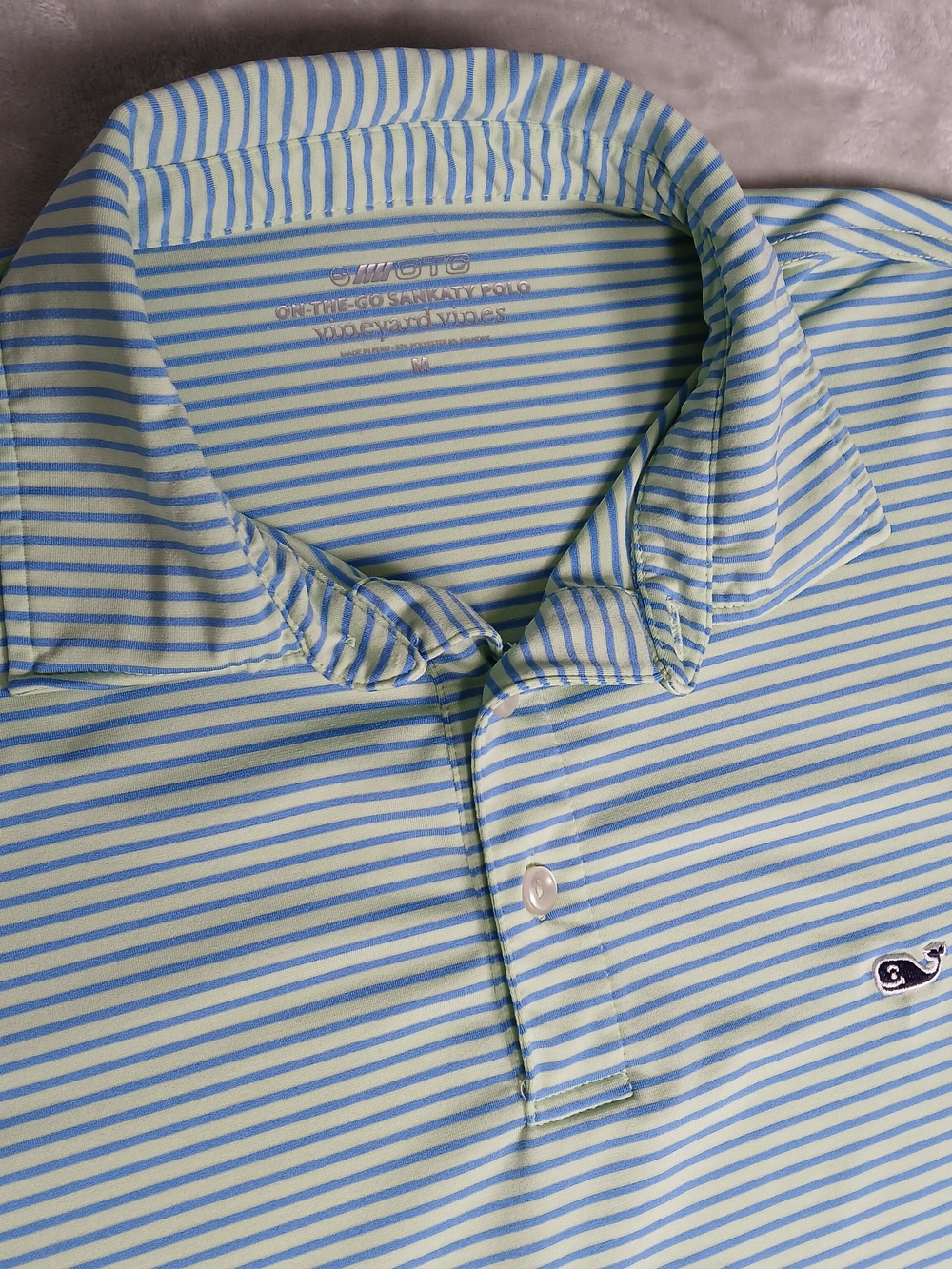 Vineyard Vines On The Go Sankaty Polo M Men's Striped Performance Golf OTG